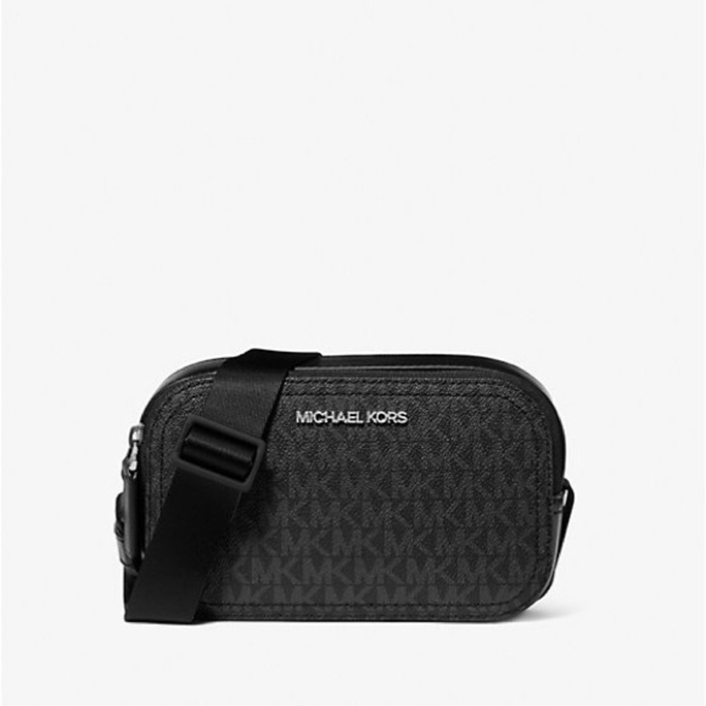 Michael Kors Black Men's Cooper Signature Logo Camera Bag